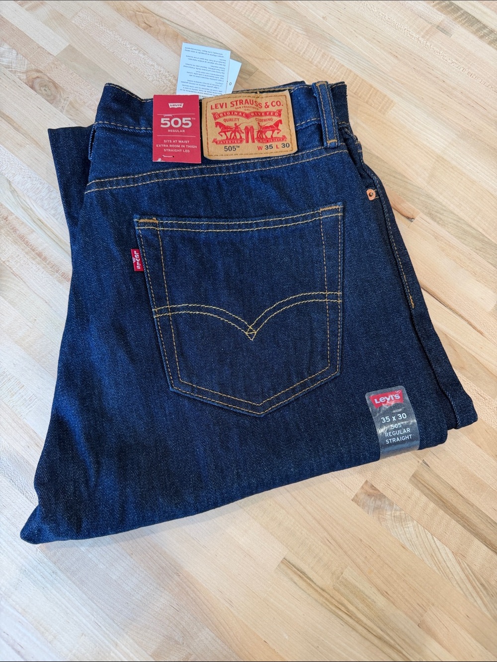 Levi's Men's Straight Jeans in Dark Blue Denim